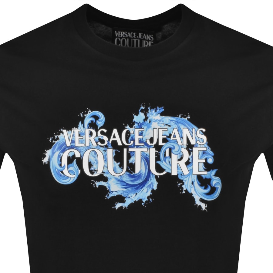 Versace Jeans Couture Wave Logo T Shirt Black | Mainline Menswear us